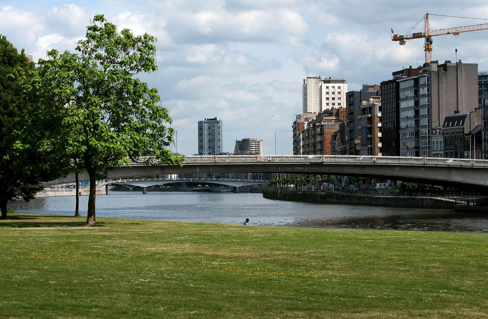 Albert's bridge crossing the Meuse river in Liege